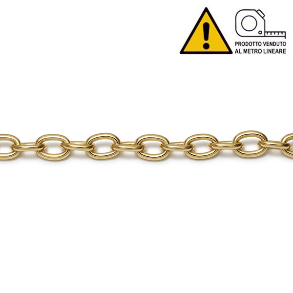 MINUTEX Catena Ovale Filo in Acciaio Ottonato MOD. 881 D.MM 1,1 - MINUTEX